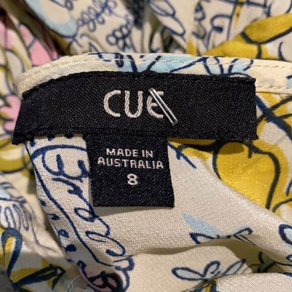 Cue Australia Floral Silk Open Back Dress Size 8 - Picture 10 of 10